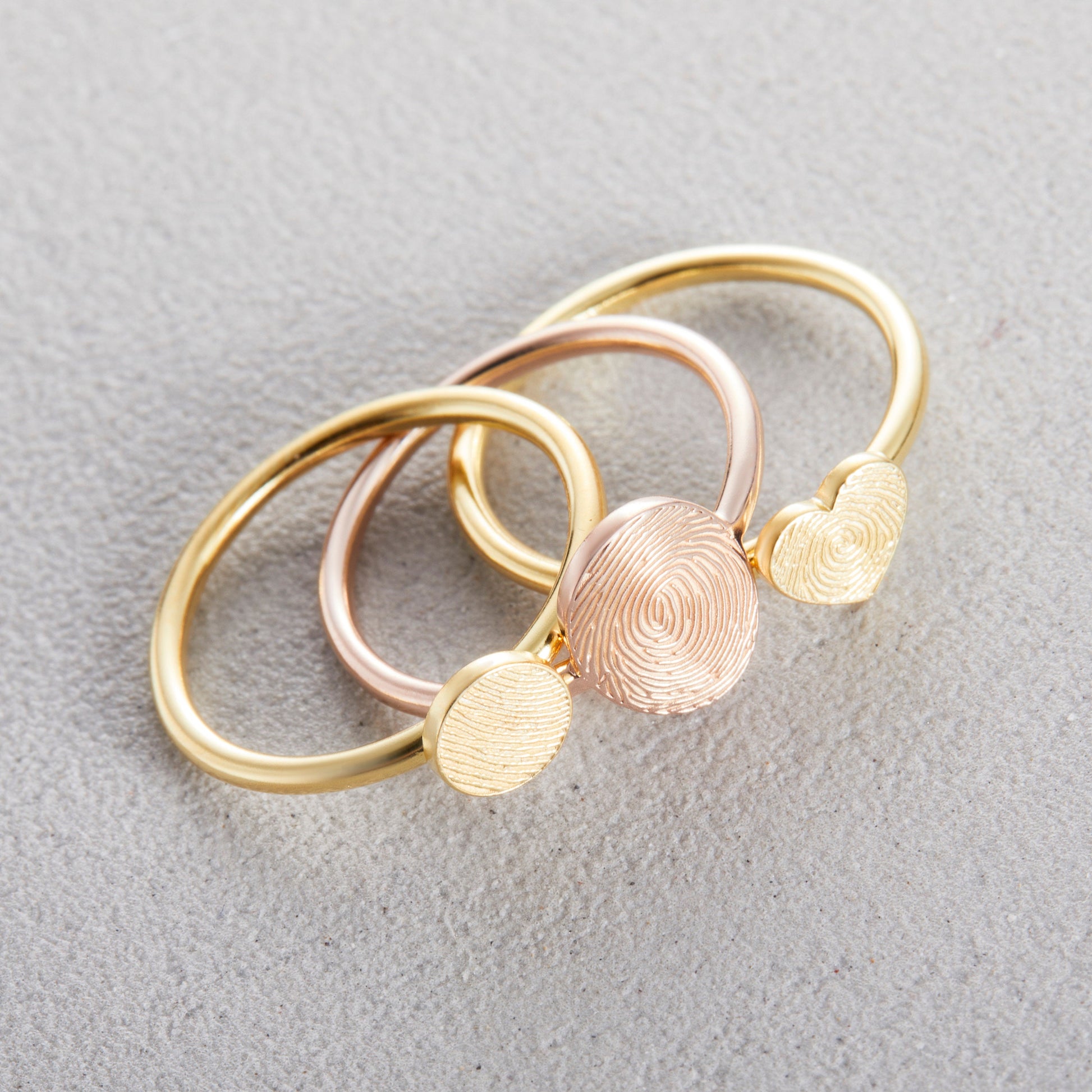 Memorial Thumbprint Ring | Personalized Fingerprint Jewelry | Custom Engraved Ring | Dainty Ring, Remembrance Ring, Minimalist Stacking Ring