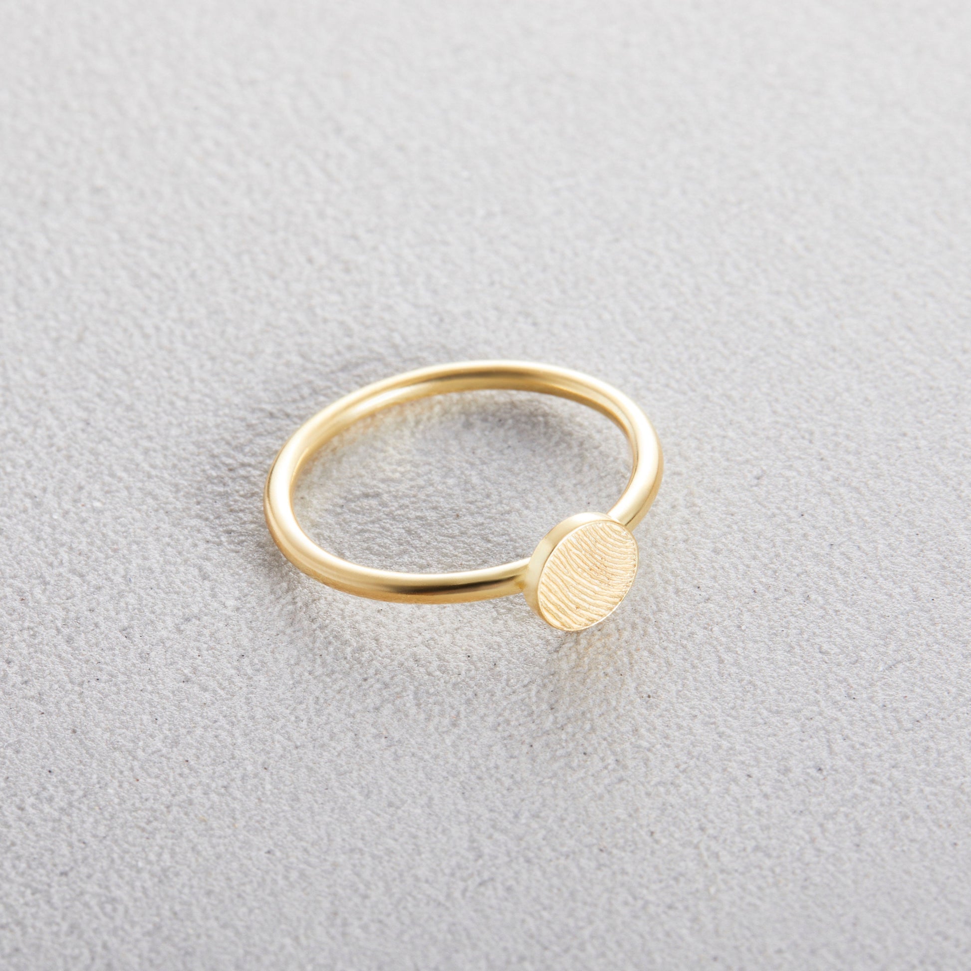 Memorial Thumbprint Ring | Personalized Fingerprint Jewelry | Custom Engraved Ring | Dainty Ring, Remembrance Ring, Minimalist Stacking Ring