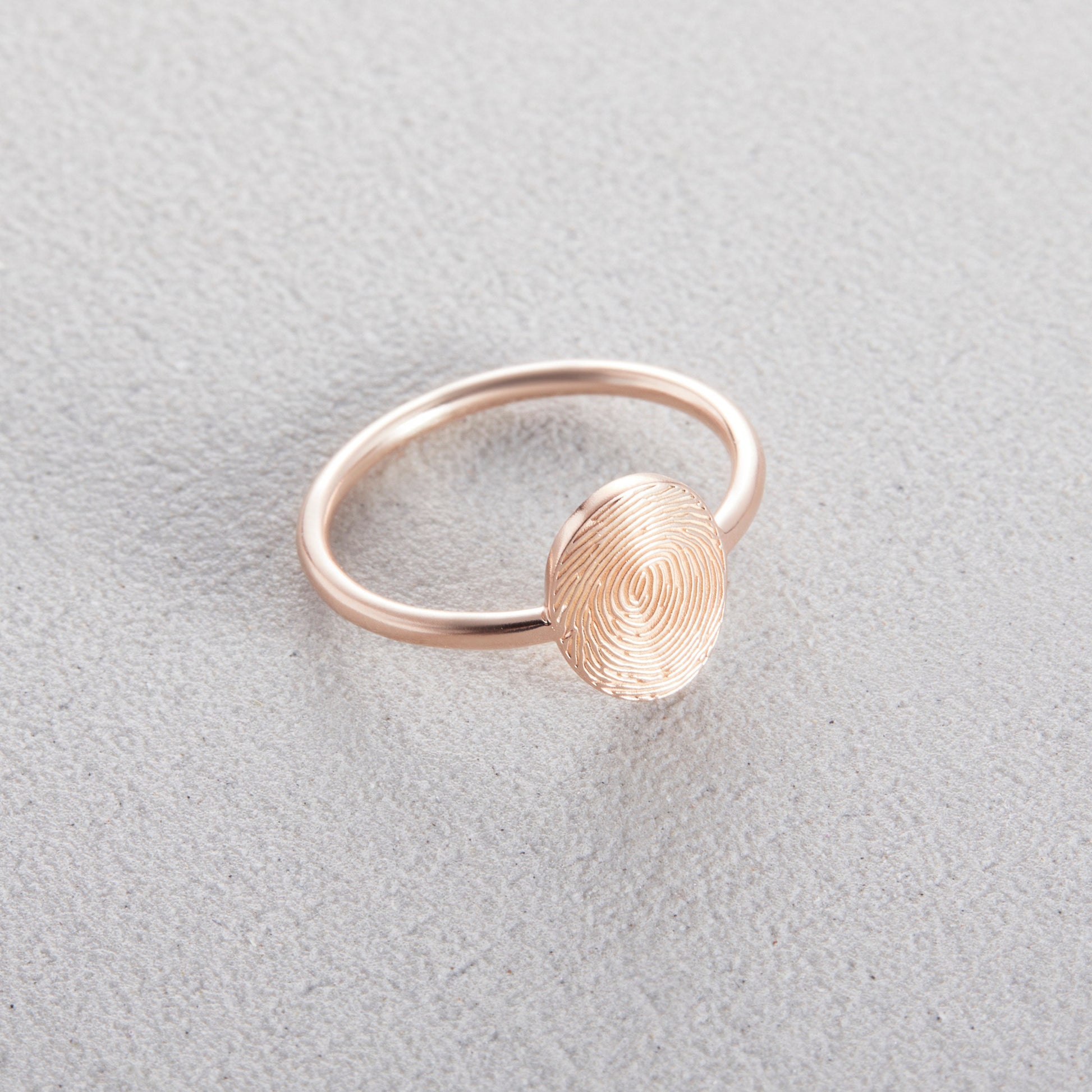 Memorial Thumbprint Ring | Personalized Fingerprint Jewelry | Custom Engraved Ring | Dainty Ring, Remembrance Ring, Minimalist Stacking Ring
