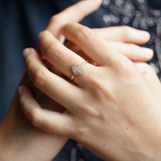 Fingerprint Oval Ring