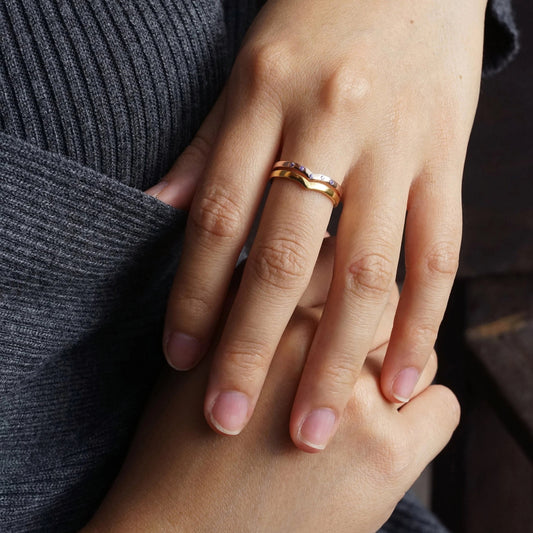 Personalized Wishbone Ring