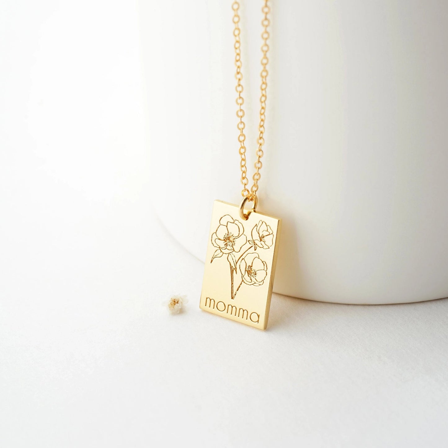 Custom Birth Flower Necklace
