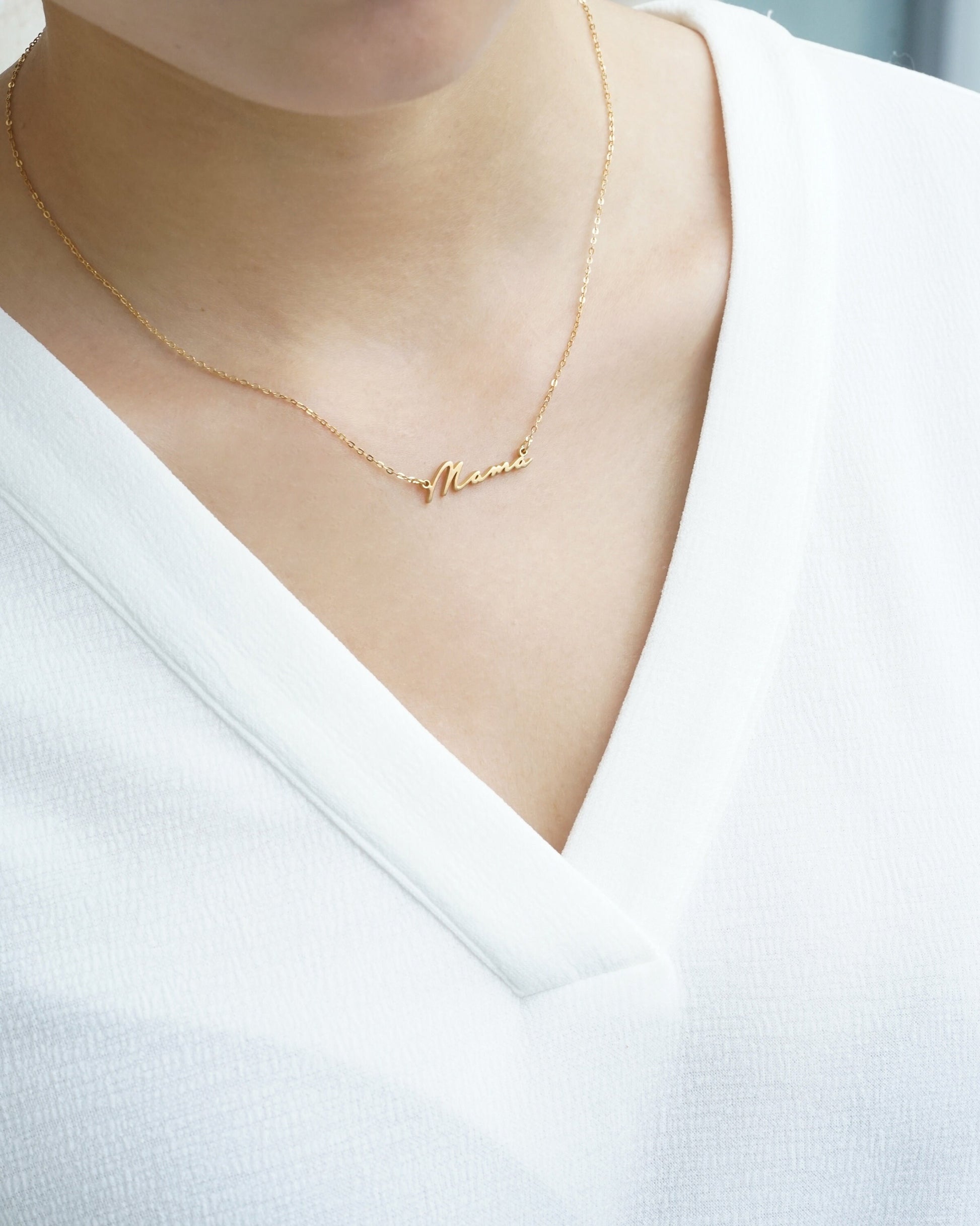 Ready to Ship | Mother's Day Gift | MOM - MAMA Necklace |Minimalist Necklace | Personalized Jewelry for Her | Delicate Mom Necklace
