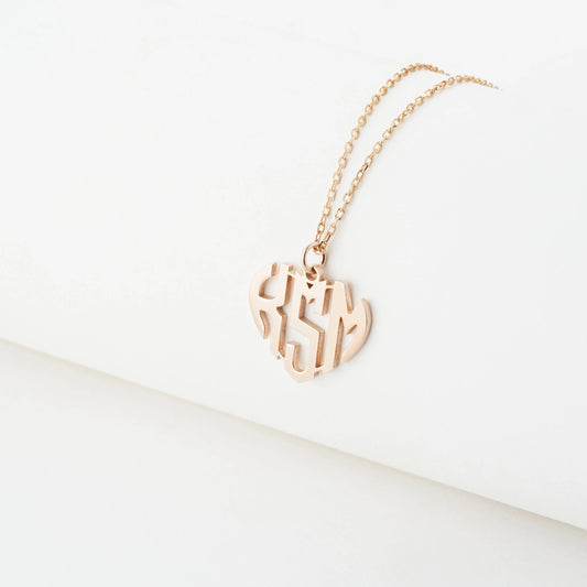Monogrammed Heart Necklace