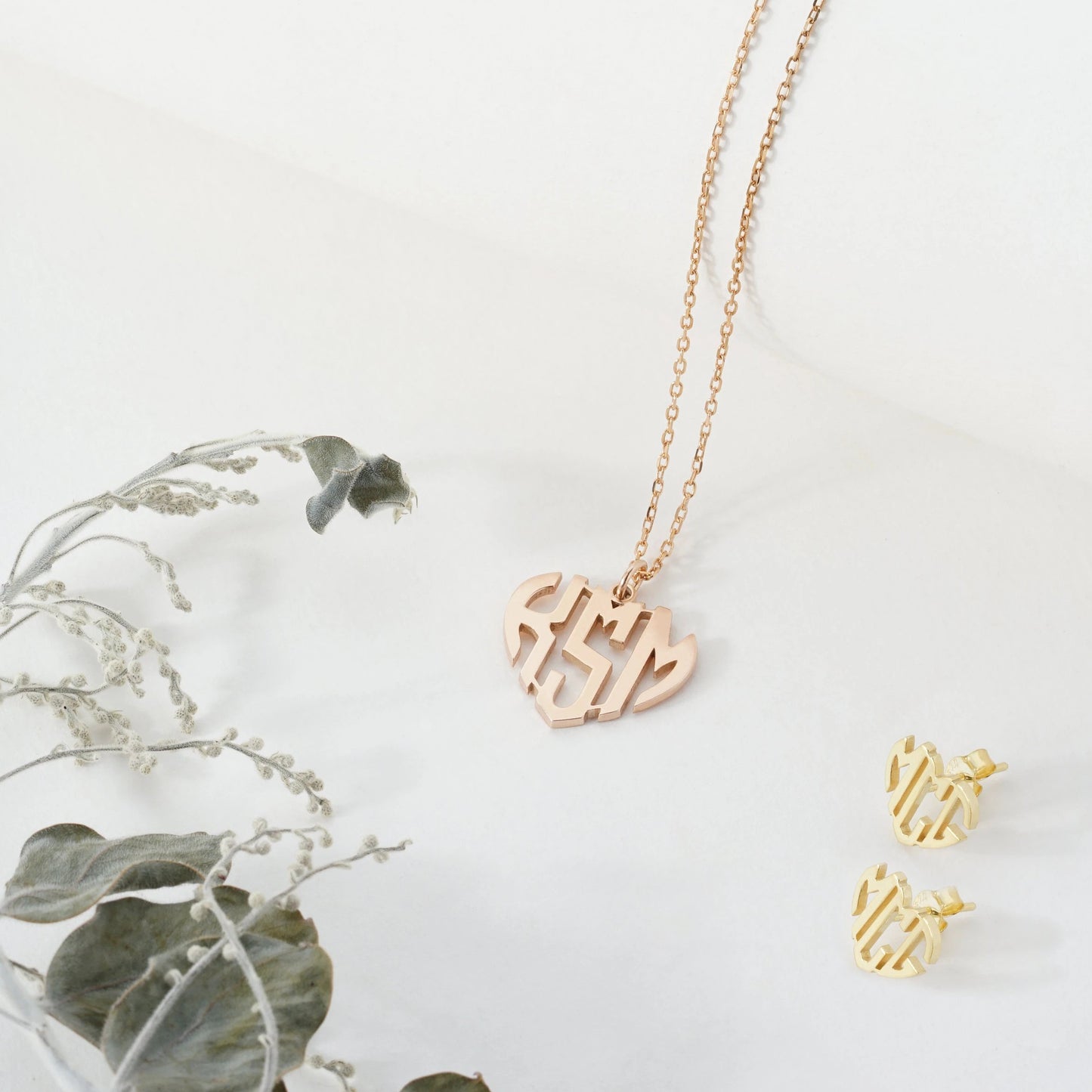 Monogrammed Heart Necklace