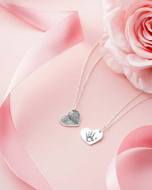 Valentine Gift for her | Signature necklace | Remembrance necklace | Fingerprint Heart Necklace | Handwriting Necklace | Memorial Necklace