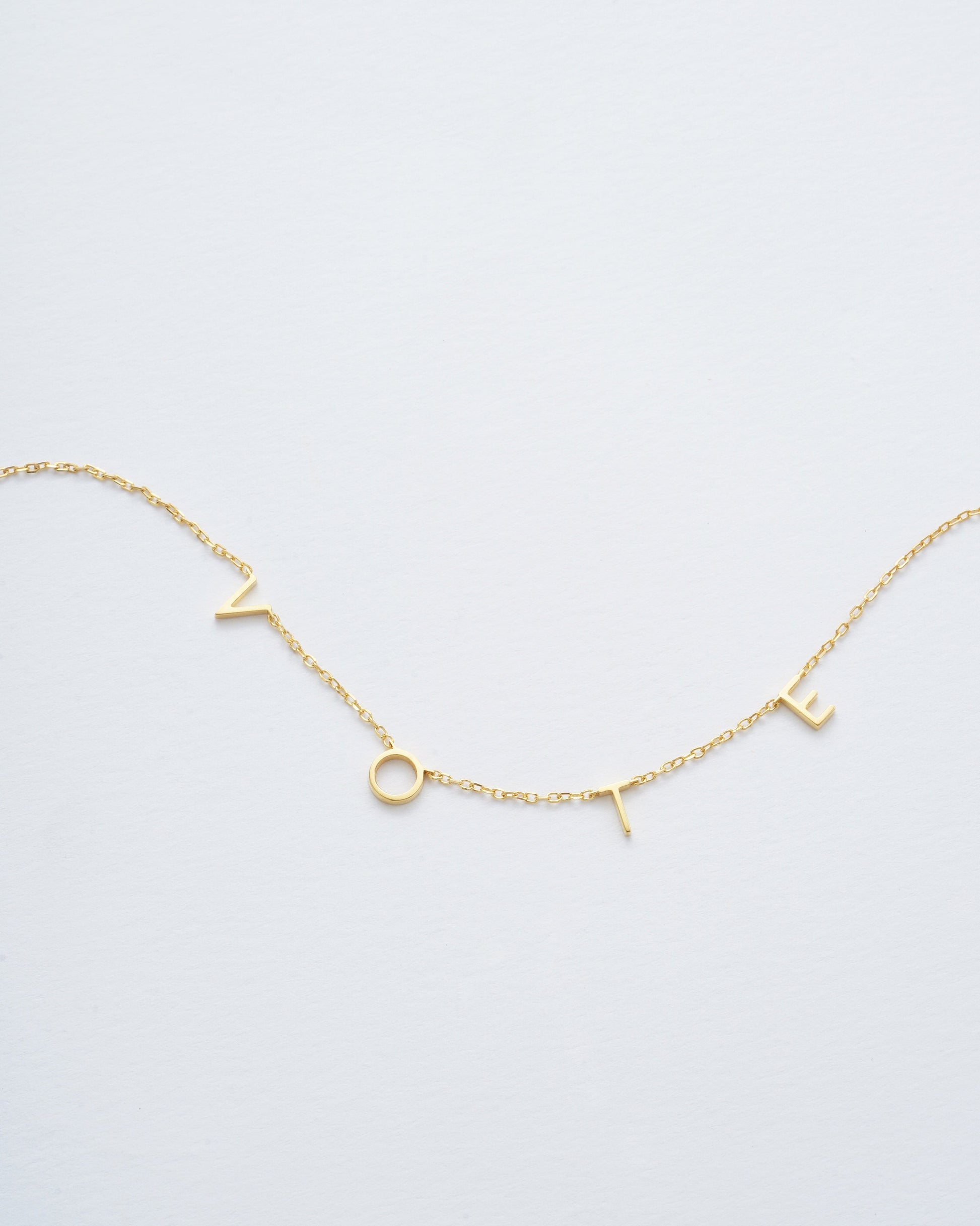 VOTE Necklace | VOTE Letter Necklace | Name Initial Election Necklace | Personalized Name Jewelry | Spaced Letter Necklace [Ready To Ship]