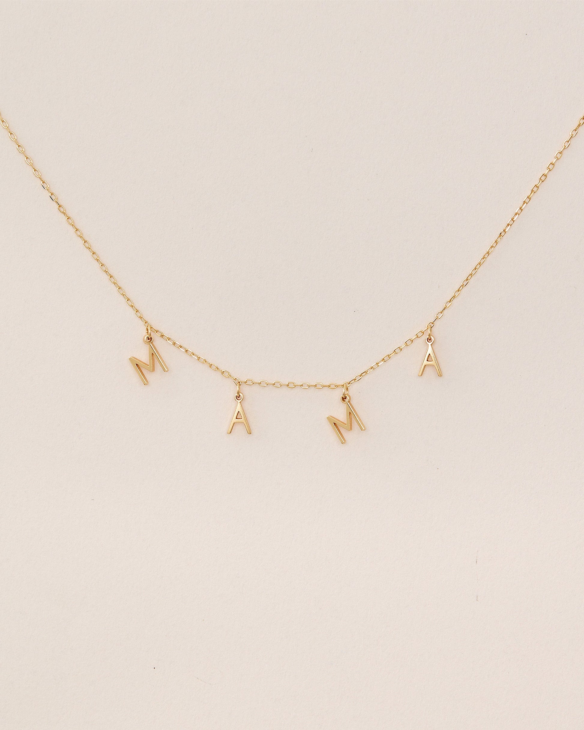 Ready To Ship| Mama Letter Necklace | Mother's Day Gift| Minimal Necklace | New Mom Gift| Pregnancy Necklace|Gift For Mom | Baby Shower Gift