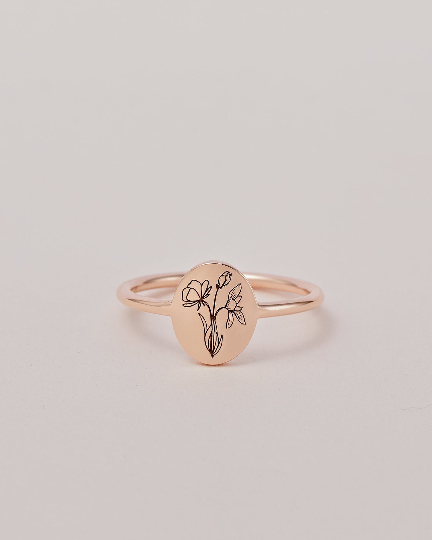 Personalized WildFlower Ring | Custom Dainty Ring | Everyday Statement Ring | Stacking Ring | Minimalist Stacking Ring | Engraved Ring