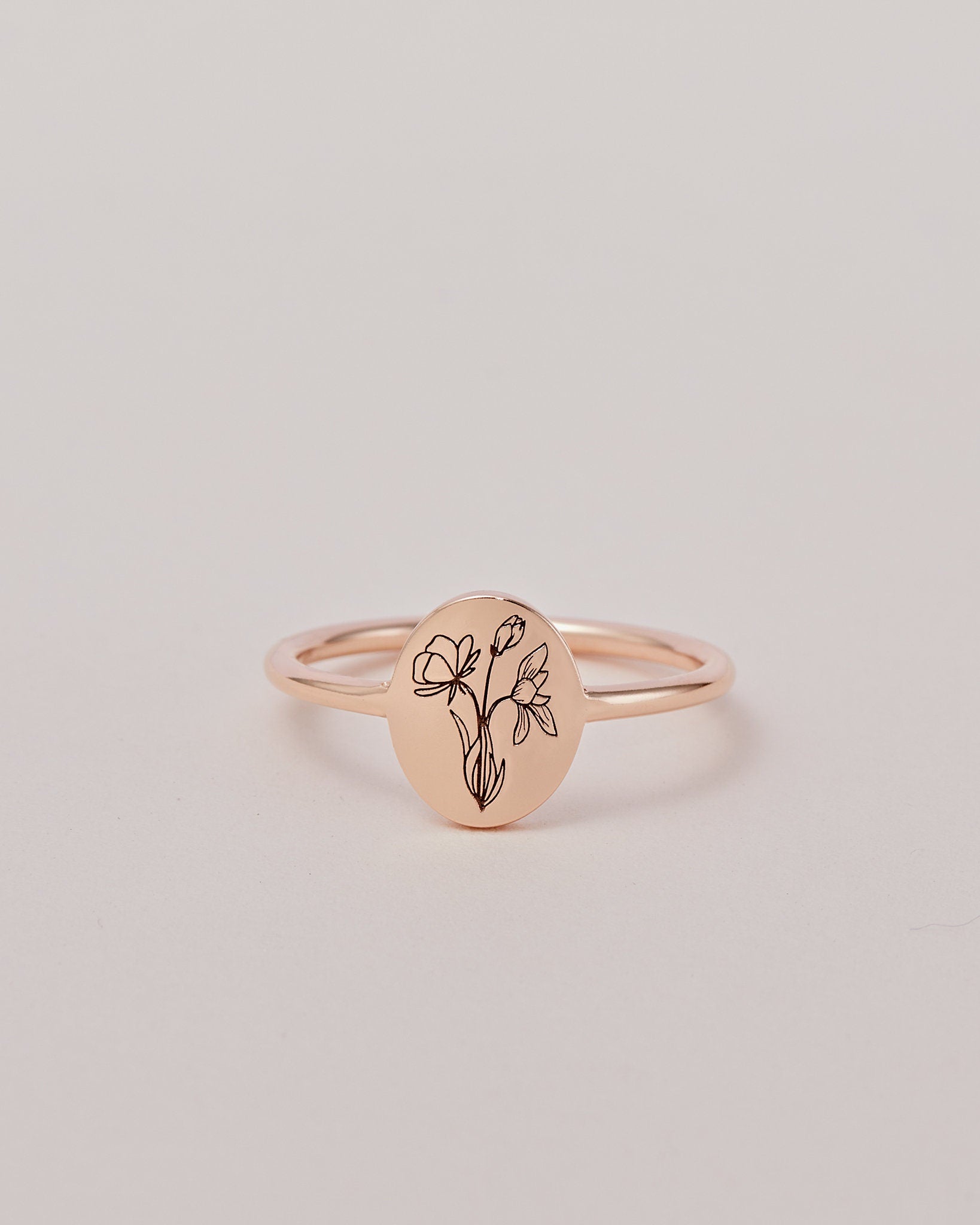 Personalized WildFlower Ring | Custom Dainty Ring | Everyday Statement Ring | Stacking Ring | Minimalist Stacking Ring | Engraved Ring