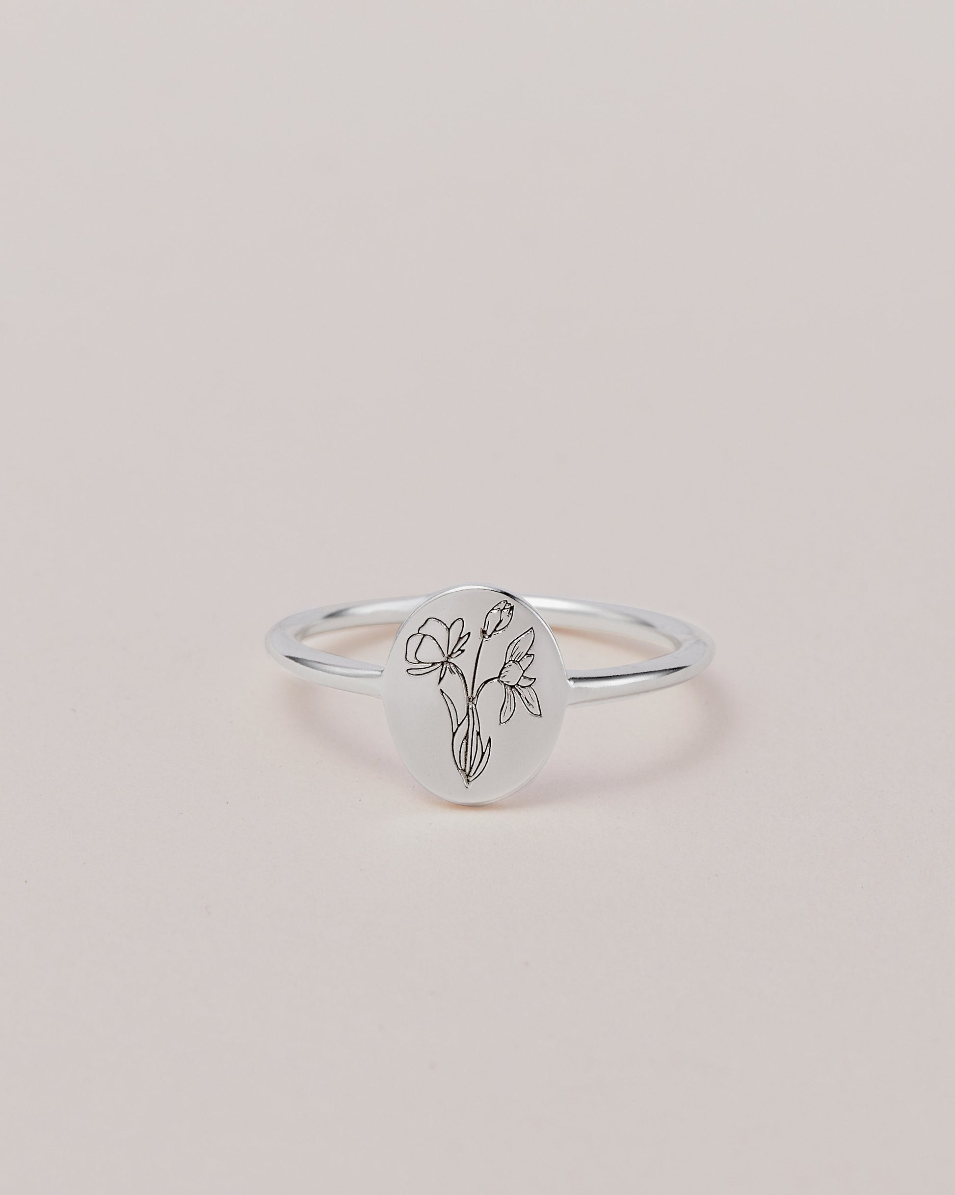 Personalized WildFlower Ring | Custom Dainty Ring | Everyday Statement Ring | Stacking Ring | Minimalist Stacking Ring | Engraved Ring