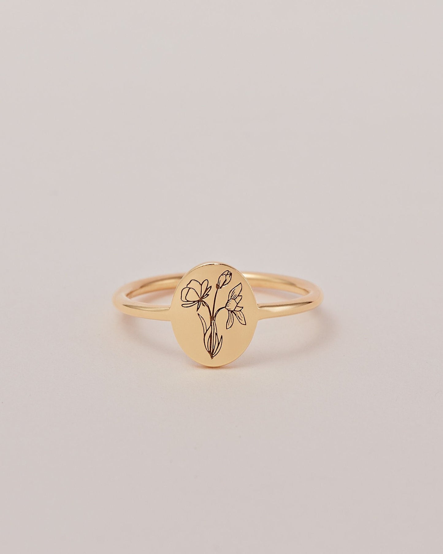 Personalized WildFlower Ring | Custom Dainty Ring | Everyday Statement Ring | Stacking Ring | Minimalist Stacking Ring | Engraved Ring