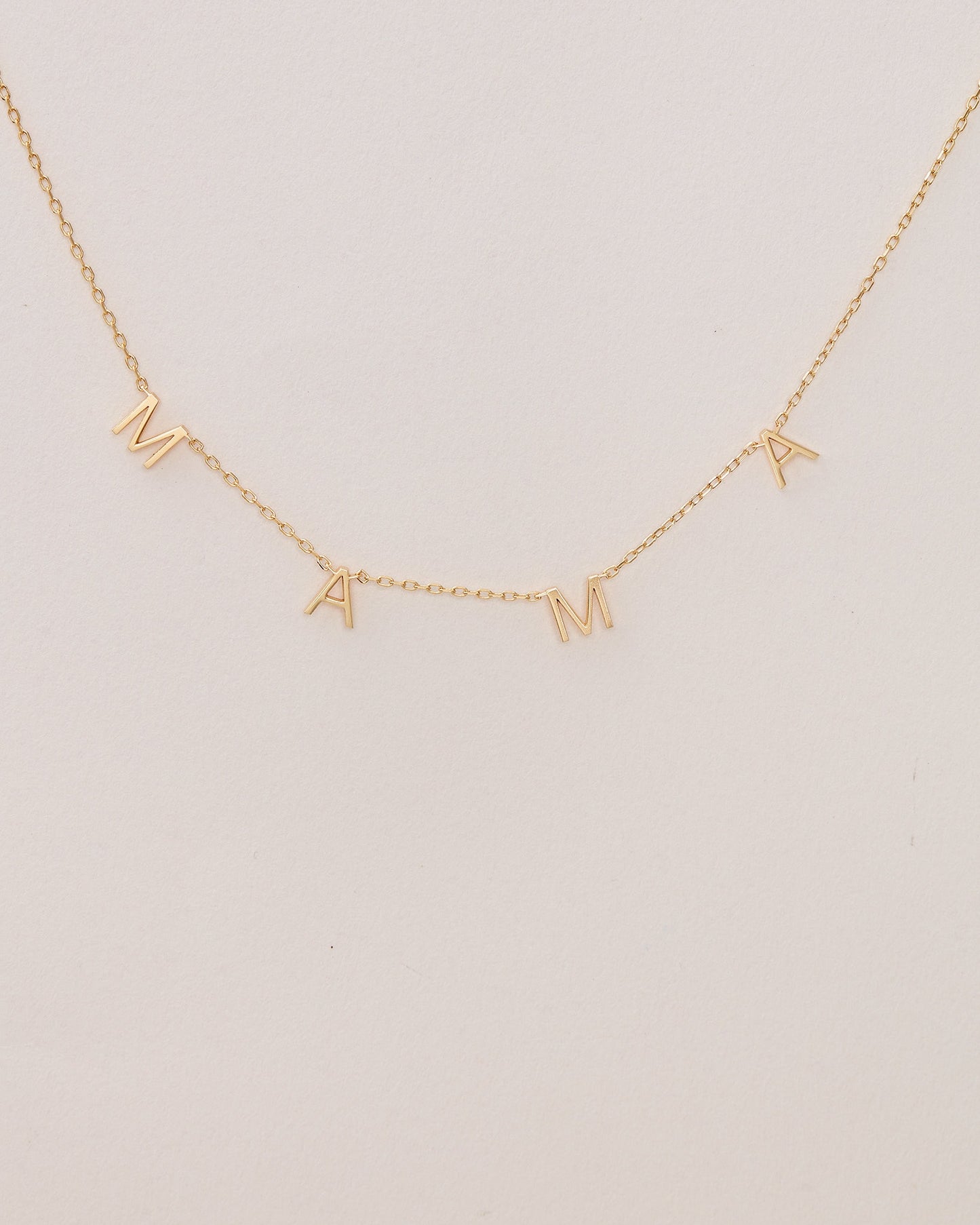 Mama-Mom-Love Letter Necklace | Mother's Day Gift| Minimal Necklace | New Mom Gift| Pregnancy Necklace|Gift For Mom | Baby Shower Gift