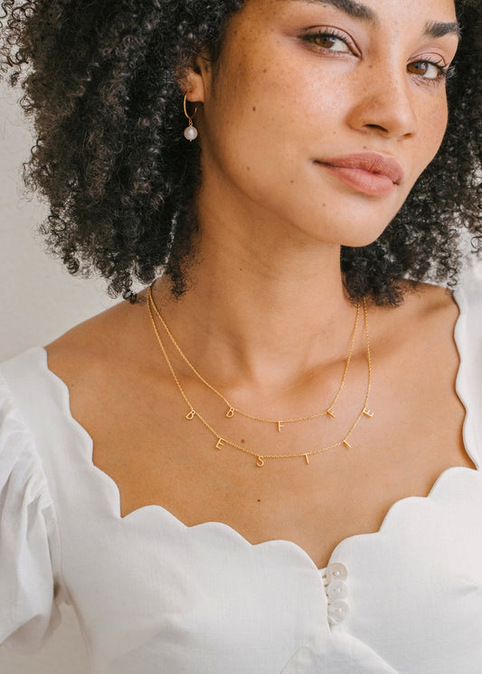 BFF Necklace|Best Friend Gift Necklace|Letter Necklace|Initial Necklace |Personalized Necklace |Best Friend Forever Necklace|Graduation Gift